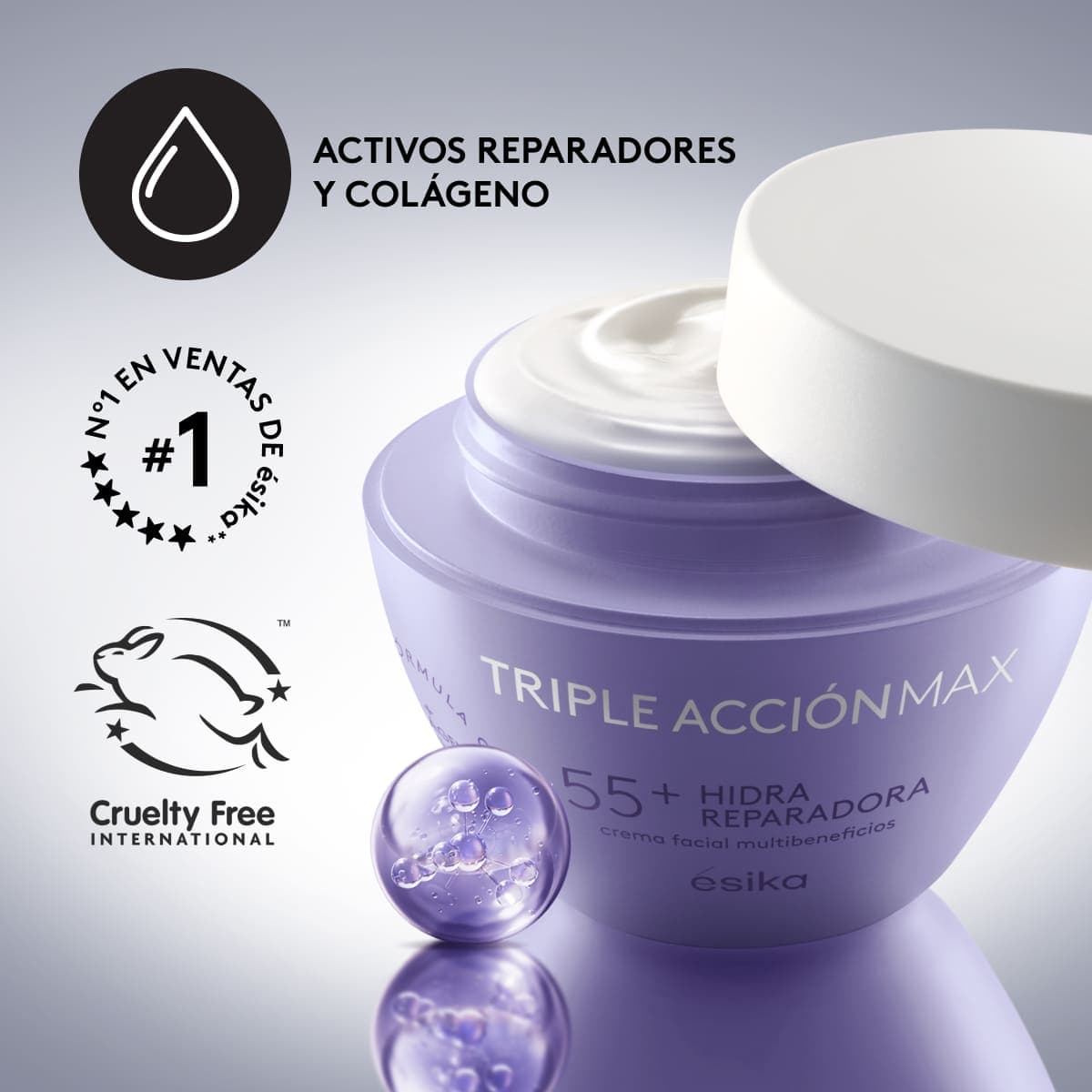 Crema Facial XL Hidra Reparadora 55+ Triple Acción Max, 200 g thumbnail 3